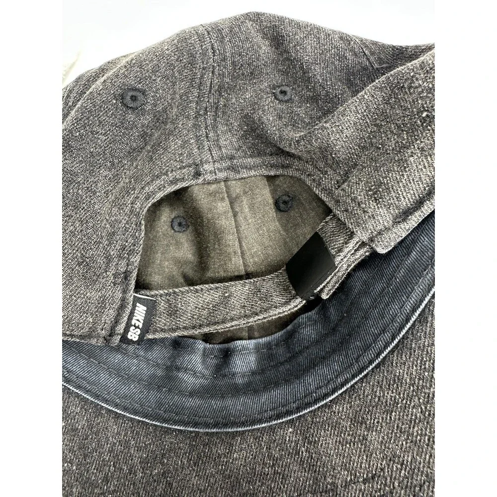 Nike SB Hat Baseball Cap Strap Back Mens One Size Gray Heritage 86 Skateboarding